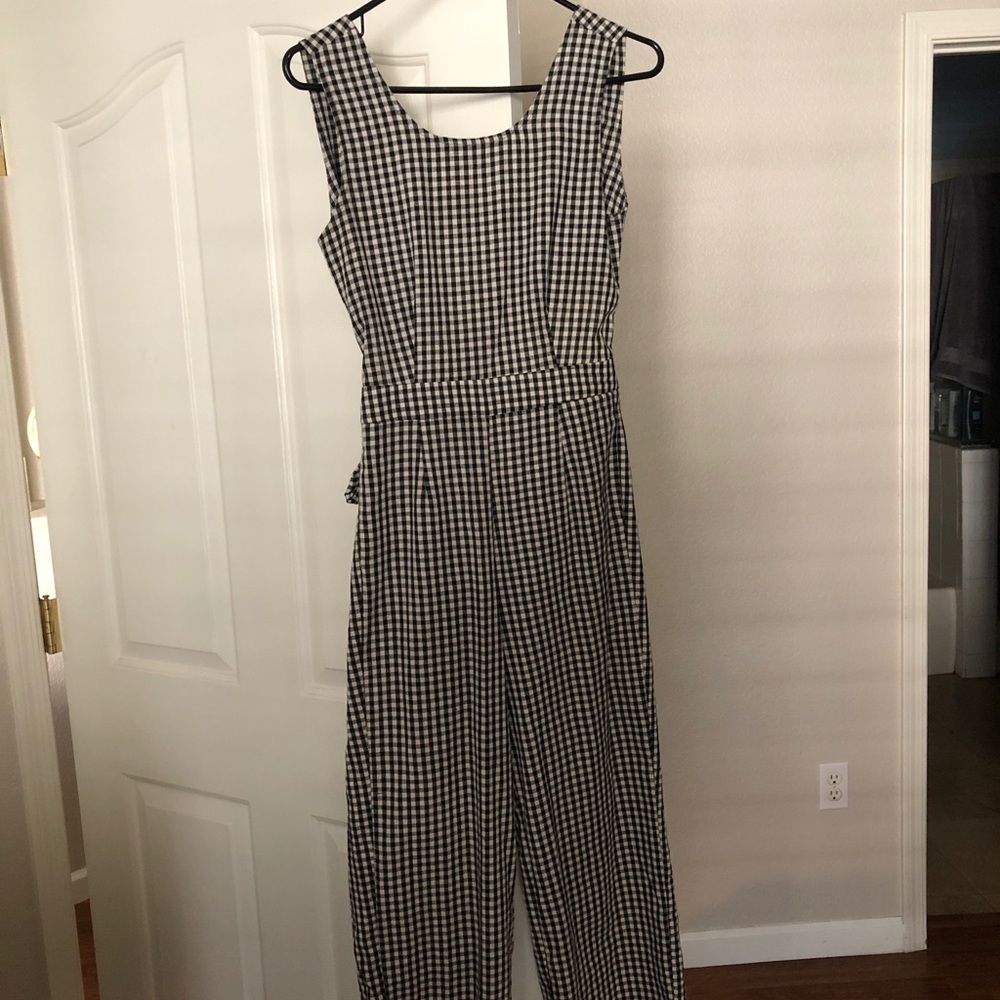 No vint plaid jumper / romper